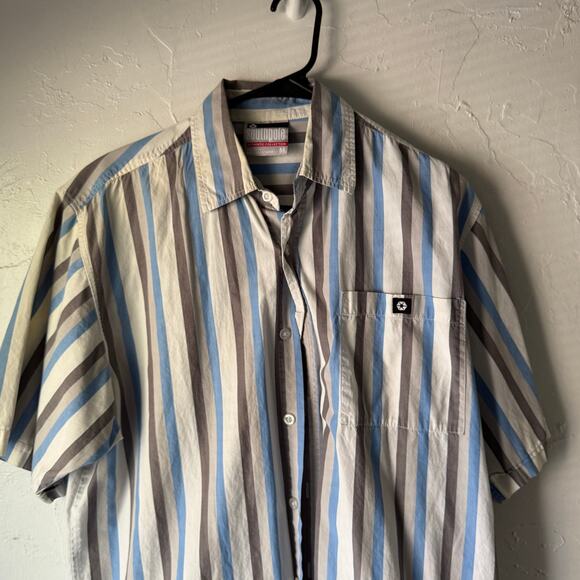 Southpole Y2K Vertical Stripe Button Shirt Cotton Streetwear Size‎ M - Picture 6 of 8